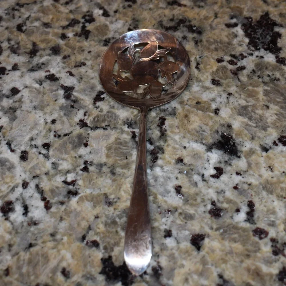 Vintage Intl' Silver Co. Rogers Tomato Slotted Serving Spoon